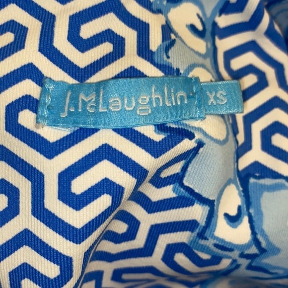 J. McLaughlin Sophia Dress Sleeveless White Blue Size XS - Picture 8 of 12